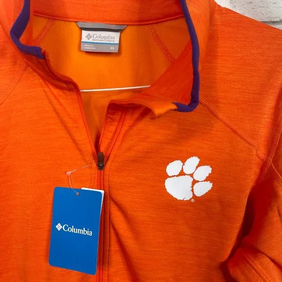 Columbia Womens Orange Clemson Tigers Sapphire Trail Zip Fleece Jacket - Picture 4 of 4